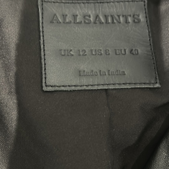 All saints leather jacket kimber - Picture 3 of 4